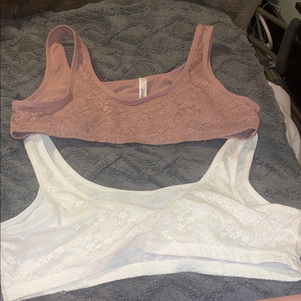 Old Navy Lace Bralette Duo - Dusty Pink & White - Picture 4 of 6